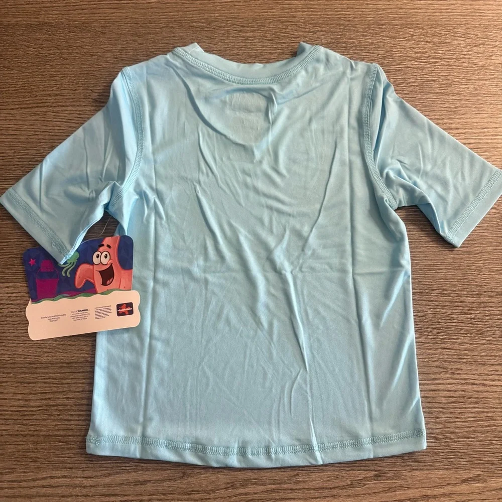 SpongeBob SquarePants Boys Graphic Rash Guard Top Short Sleeves Size 4/5